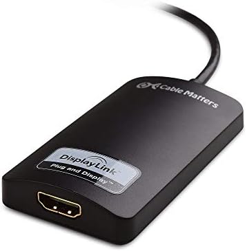 ענייני כבלים Superspeed USB 3.0 למתאם HDMI עבור חלונות בשחור ו 6 רגל מיני תצוגה לכבל HDTV