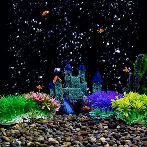 סיטונאי 2 חבילה צבעוני מלאכותי אקווריום פרח צמחים-מציאותי פו צמחים עבור מסתור דגים ודגים טנק