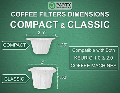 מציאות המפלגה 300 מסנני קפה נייר-עיצוב קומפקטי לבן לשימוש חד פעמי מסנן קפה תואם עבור קיוריג 1.0 &