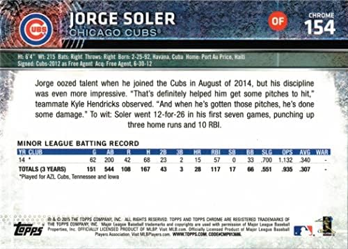2015 Topps Chrome Baseball 154 כרטיס טירון חורחה סולר