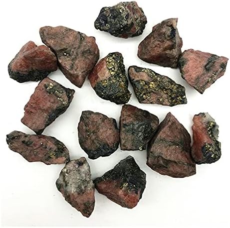 Binnanfang AC216 100G 20-50 ממ רודוכרוזיט ורוד טבעי ופירט קריסטלים סימביוטיים דגימה מינרלית אבנים
