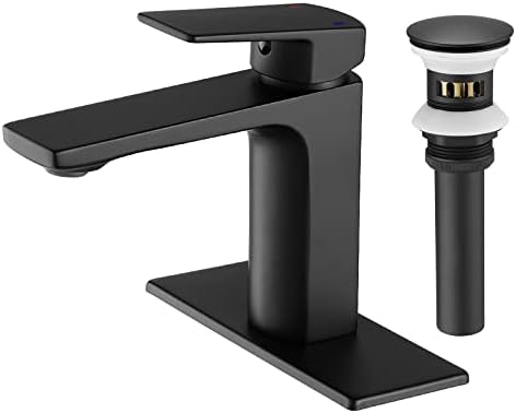 ברז כיור אמבטיה שחור ברזים של ידית יחיד בברזי אמבטיה לכיור 1 חור RV ברזים של יהירות לשירותים, עם