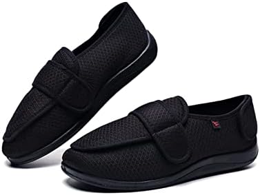 נעלי סוכרת לגברים נעלי בית עם רצועה מתכווננת רחבה במיוחד נעלי הליכה נוחות מקורות חיצוניות הקלה על רגליים נפוחות