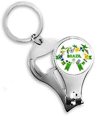 כדורגל כדורגל ברזיל תרבות ציפורניים ניפר טבעת מפתח בקבוקי שרשרת פותחן