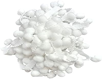 yoyo pom pom trim 20 מטר 12 ממ לבן פום פום כדור שוליים שוליים לתפירה קישוט אביזרים DIY מלאכה לבנה
