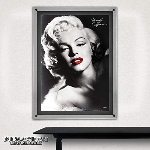 MightyPrint Marilyn Monroe - שפתיים אדומות - עמידות 17 x 24 אמנות קיר - לא עשויה נייר - אספנות מורשית