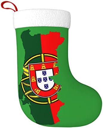 Cutedwarf 2018 דגל ומפה פורטוגזית מפה של כריסטמה גרבי חג המולד קישוטי עץ גרבי חג המולד למסיבות חג