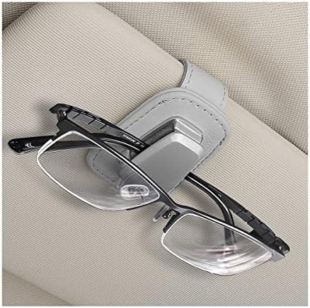 מחזיקי משקפי שמש של Auceli עבור מגן שמש לרכב, משקפי ראייה קולב רכוב עם קליפ כרטיסי כרטיס, מחזיק משקפי