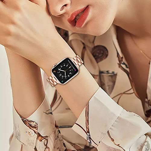 רצועה דקה של OMIU תואמת ל- Apple Watch 41 ממ 40 ממ 38 ממ, 2 חבילות פרימיום מפלדת אל חלד החלפת מתכת מתכווננת