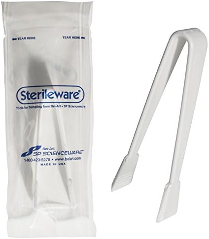 SP Bel-Art Sterileware מלקחיים מיני פלסטיים; 4¼ אינץ ', סטרילי, עטוף בנפרד