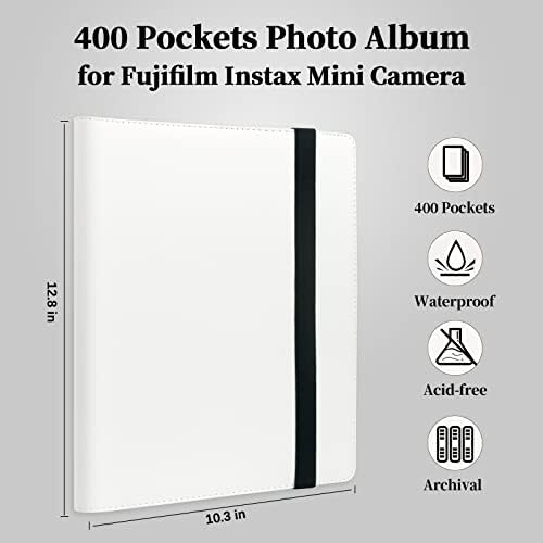 400 כיסי אלבום תמונות עבור פוג 'יפילם אינסטקס מיני מצלמה, פולארויד מצלמה, אלבום עבור פוג' יפילם אינסטקס