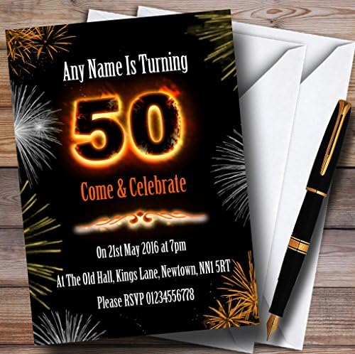 אש וזיקוקים למסיבת יום הולדת 50 הזמנות בהתאמה אישית