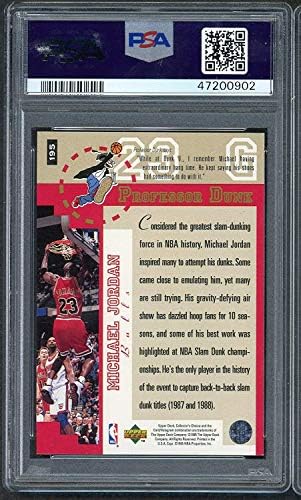 מייקל ג'ורדן 1995 אספני סיפון עליונים בחירת כרטיס כדורסל 195 PSA מדורגת 9 מנטה