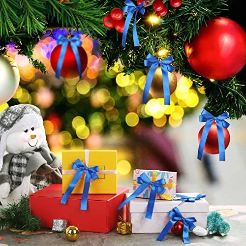 24 יחידות חג המולד קשתות עבור זרי, כחול סרט קשת חג המולד חג קישוטי עץ, חיצוני, חצר, אריזת מתנה, מקורה בית,