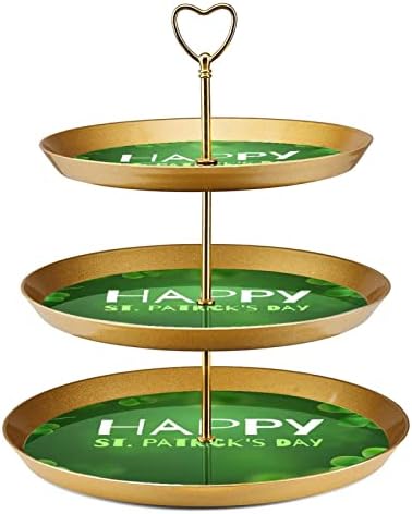עמדת עוגות סט 3 דוכני קאפקייקס שכבה פלטת מאפה לשימוש חוזר לקישוטים למסיבות תה ליום הולדת, כובע יום פטריק