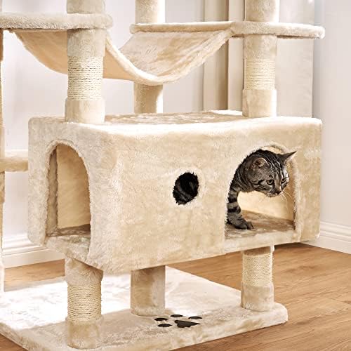 גדול חתול עץ לחתולים מקורה חתול מגדל דירה עם סיסל מגרד הודעות מוטות בתי ערסל, חתול ריהוט קיטי פעילות מרכז
