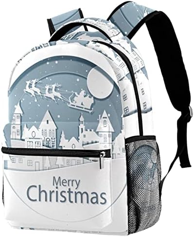 תרמיל תרמיל בית ספר תיק נסיעות מזדמן תרמיל עבור נשים בני נוער בנות, נייר לחתוך סגנון חג המולד