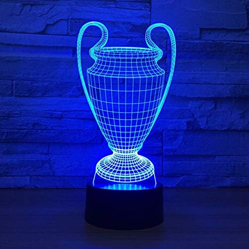 3 לילה אור כדורגל גביע גביע מנורה 7 צבעים שינוי 3 לילה אור מגע כפתור תינוק שינה שינה