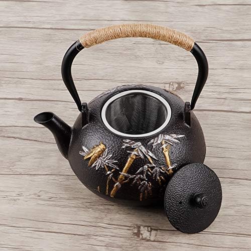 ברזל יצוק סיר תה במבוק סיקדה קומקום קומקום משקה