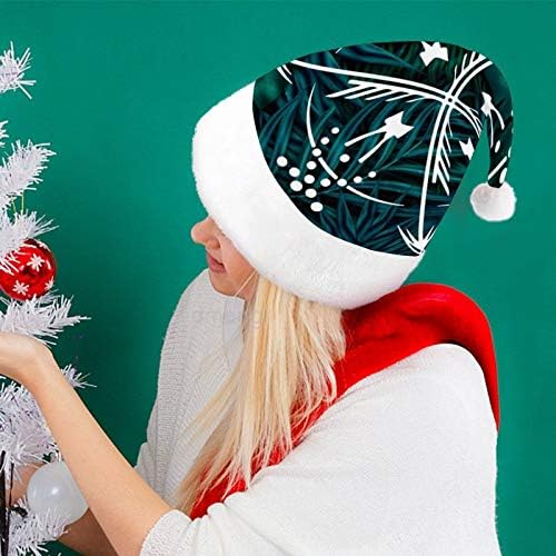 חג המולד סנטה כובע, צמחים טרופיים חג המולד חג כובע למבוגרים, יוניסקס נוחות חג המולד כובעי לשנה חדשה חגיגי