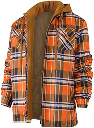 ז'קטים לגברים בחולצה משובצת מוסיפים קטיפה כדי לשמור על ז'קט חם עם מעילי גברים ומעילים של מכסה