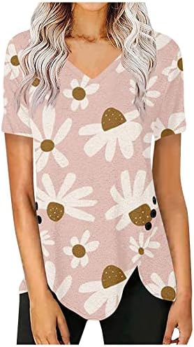 חולצת טריקו של פרח שרוול קצר של נשים חולצות אופנה חולצות מזדמן