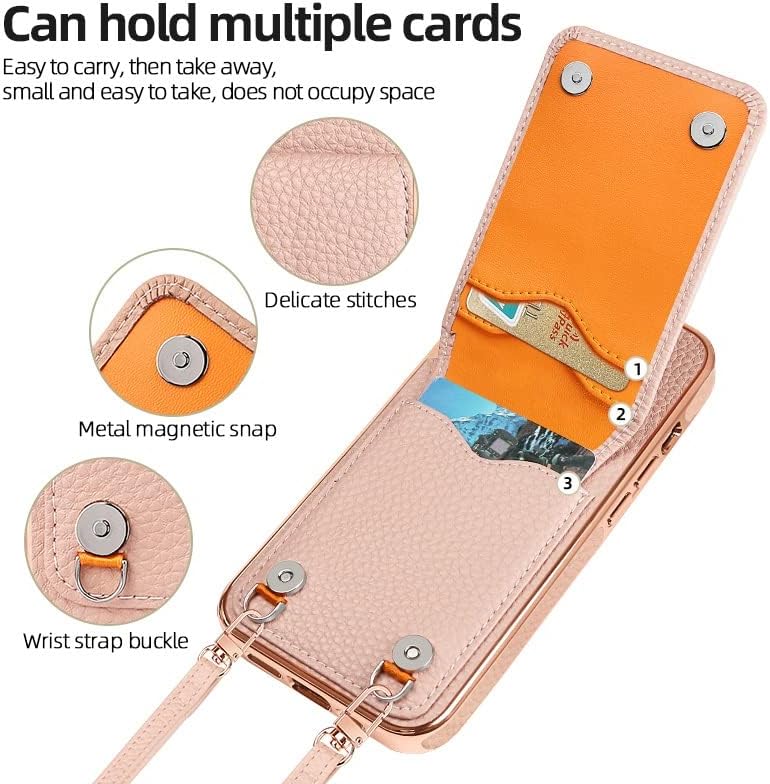 מארז הארנק של נרתיק מגן תואם ל- iPhone 13 Pro, עור פרימיום+לוח אלקטרוליטי, מקרה מגן מגנטי עם חריצי