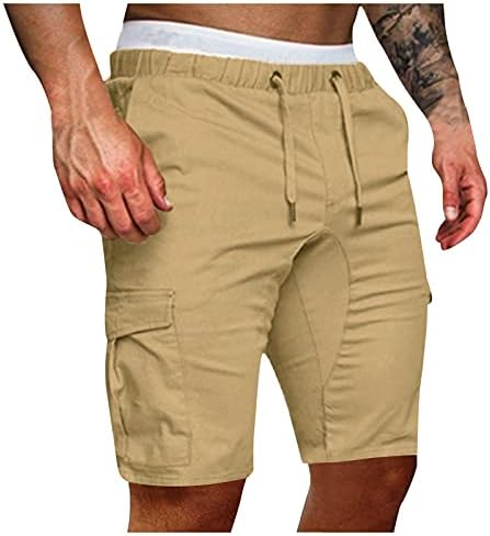 Beuu Mens Cargo מכנסיים קצרים חיצוניים המותניים המותניים חיצוניים מכנסיים קצרים רחוב קיץ קפלים מכנסיים קצרים