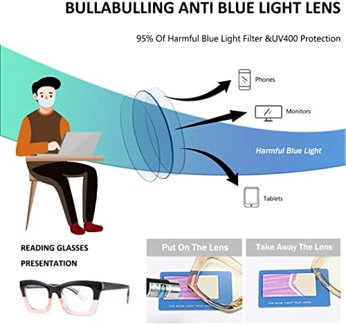 בולבולינג 3 מארז אופרה סגנון אביב ציר קוראי כחול אור חסימת מחשב כיכר קריאת משקפיים לנשים גברים