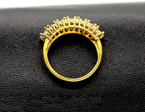 אולוביידו יפה נשים של 7 אבנים טבעת נישואין סגלגל מעוקב זירקוניה אירוסין יום נישואין 501