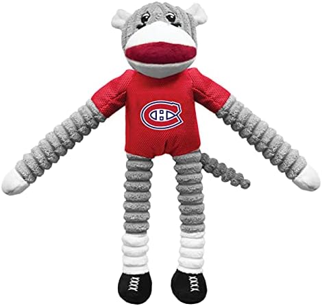 יוניסקס-למבוגרים הוקי מונטריאול קנדינס גרב קוף ומעופף דיסק לחיות מחמד צעצוע קומבו סט, צוות צבע,