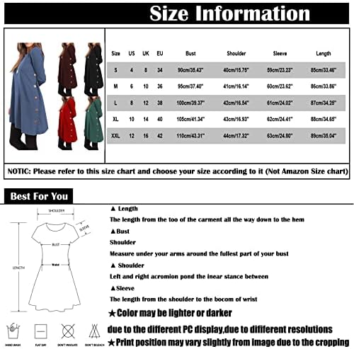 מקרית שמלות לנשים אופנה סימן מזדמן פסים כפתור חולצה ארוך שרוול שמלת פטי שמלה