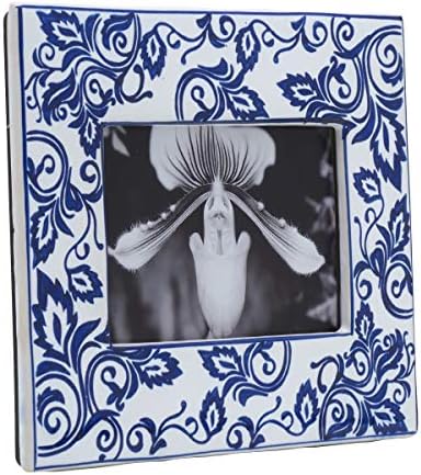 מסגרת קרמיקה של מיקאסה פייזלי, 4x6 אינץ ', כחול לבן