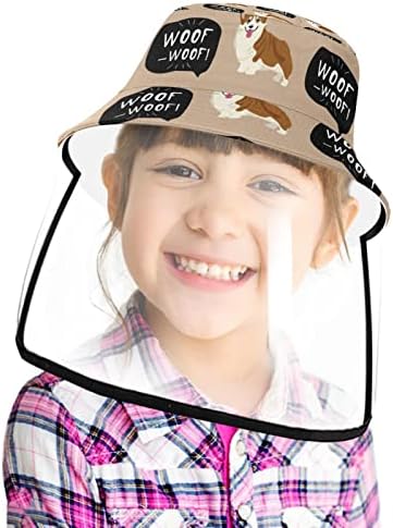 כובע מגן למבוגרים עם מגן פנים, כובע דייג כובע אנטי שמש, האסקי של בעלי חיים מצוירים