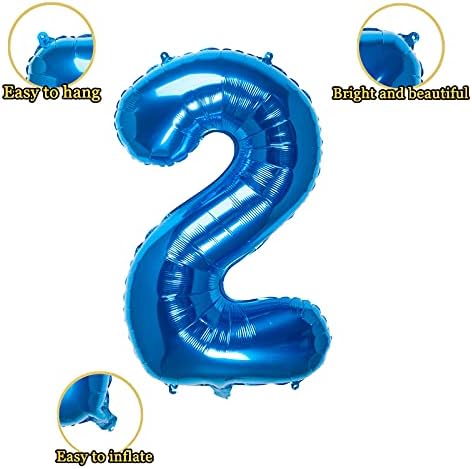 32 אינץ כחול מספר 2 בלוני רדיד בלון דיגיטלי מסיבת יום הולדת אספקת קישוט