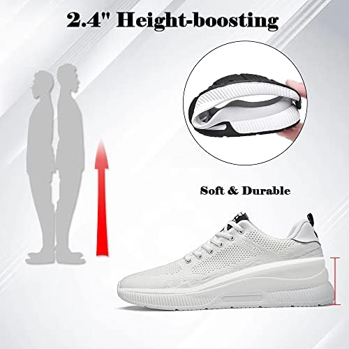 גברים של בלתי נראה גובה הגדלת נעלי מעלית סניקרס לנשימה סרוג נסתרת העקב אופנה סניקרס 2.4 גבוה יותר