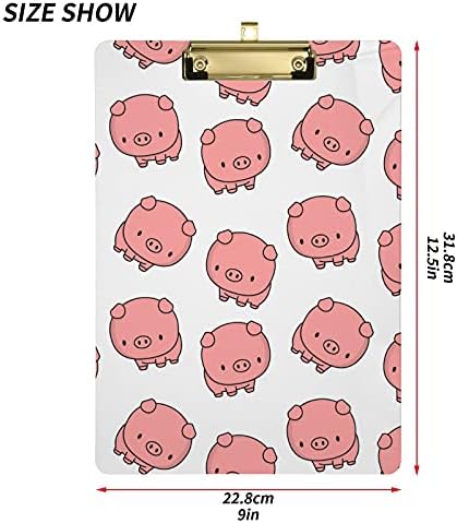 חמוד חיות חזיר פלסטיק לוחות עם מתכת קליפ מכתב גודל לוח נמוך פרופיל קליפ לוחות לכיתה ילדים סיעוד אספקת-4