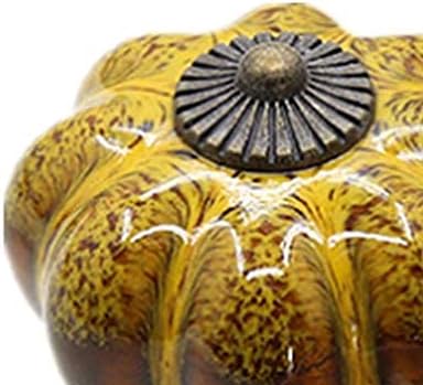 לנדואה קרמיקה מגירת ידית-בציר יחיד חור ידית, ארון דלעת בצורת ארון ידית צהוב