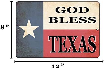 נוכלים נהר טקטי טקסס מדינת דגל מתכת פח סימן קיר תפאורה מערת אדם בר הטקסנים בודד כוכב אלוהים יברך טקסס