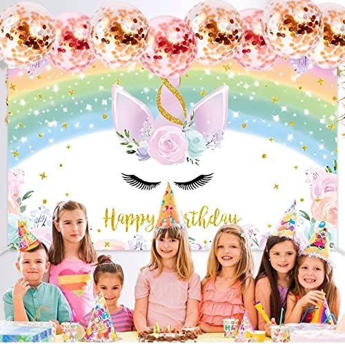 7 * 5 רגל פנטזיה קשת פרח חד קרן תמונה רקע עבור בנות ילדים שמח מסיבת יום הולדת קישוט אספקת צילום רקע