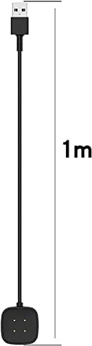 1M USB טעינה כבל שעון כבל מטען מגנטי עגינה תואמת למטען Fitbit Versa 3, עריסת עגינה של כבל טעינה