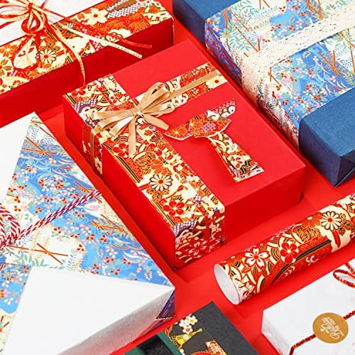 10 גיליונות של נייר עטיפת מתנה רולר מעובה בסגנון יפני לחג המולד,חתונה,יום הולדת, מקלחת לתינוק, ולנטיין,
