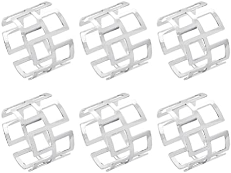 עיצוב חתונה של המוטון 6 יחידות מפיות מתכת טבעות חלול החוצה מחזיק מפיות עדין אבזמי סרוויטה מעגל שולחן סרוויטה