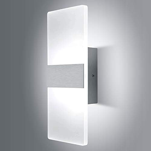 אור מודרני פמוט קיר ניתן לעמעום 12 וואט, למעלה למטה אורות קיר אקריליק הוביל מנורת קיר למסדרון מסדרון