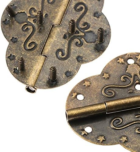 לרכוש 2 יחידות 69x53 ממ צירי ארון ברונזה עתיקים לתכשיטים תכשיטים קופסת עץ מגירת דלת דקורטיבית אביזרי ריהוט