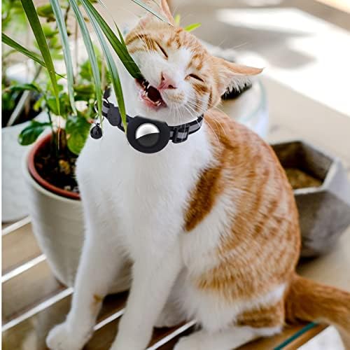 1 יח ' חבילה איירטאג חתול צווארון עם בטיחות הבדלני אבזם ופעמון, עמיד למים איירטאג קולרים רעיוני חתול צווארון