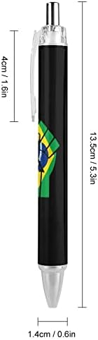 דגל ברזיל התנגד נשלף גל מתגלגל עט כחול דיו כתיבה חלקה כתיבה עט עט לגברים עטים משרדיים נשים 1 מחשבים