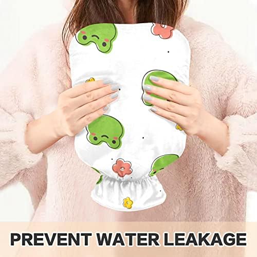 בקבוקי מים חמים עם כיסוי צפרדעים מים חמים תיק עבור כאב הקלה, ילדים מבוגרים, חם בקבוק מים תיק 2 ליטר
