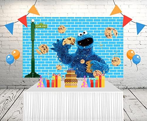 רקע מפלצת עוגיות מדסוקס ליום הולדת אספקת פאי קישוטי רחוב 5 על 3 רגל קון באנר
