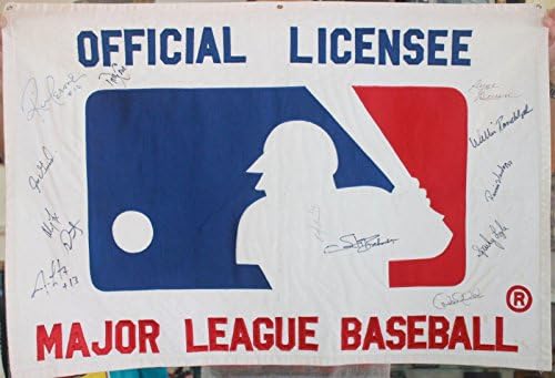 חתום על ניו יורק ינקי דרק ג'טר ליגת המייג'ור בייסבול MLB לוגו באנר JSA Loa Auto - כדורי בייסבול